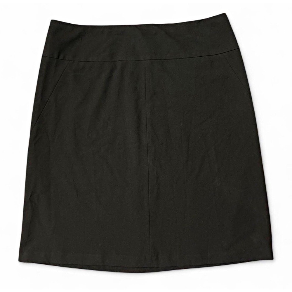 J. Jill Black Sz 12 90s Minimalist  Bi-Stretch  A-Line Career Skirt  Lined Offic